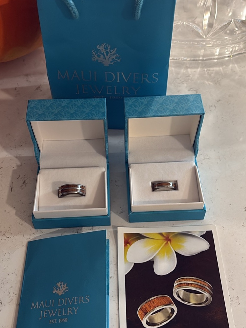 Maui Divers Koa wood & Titanium His & Hers rings